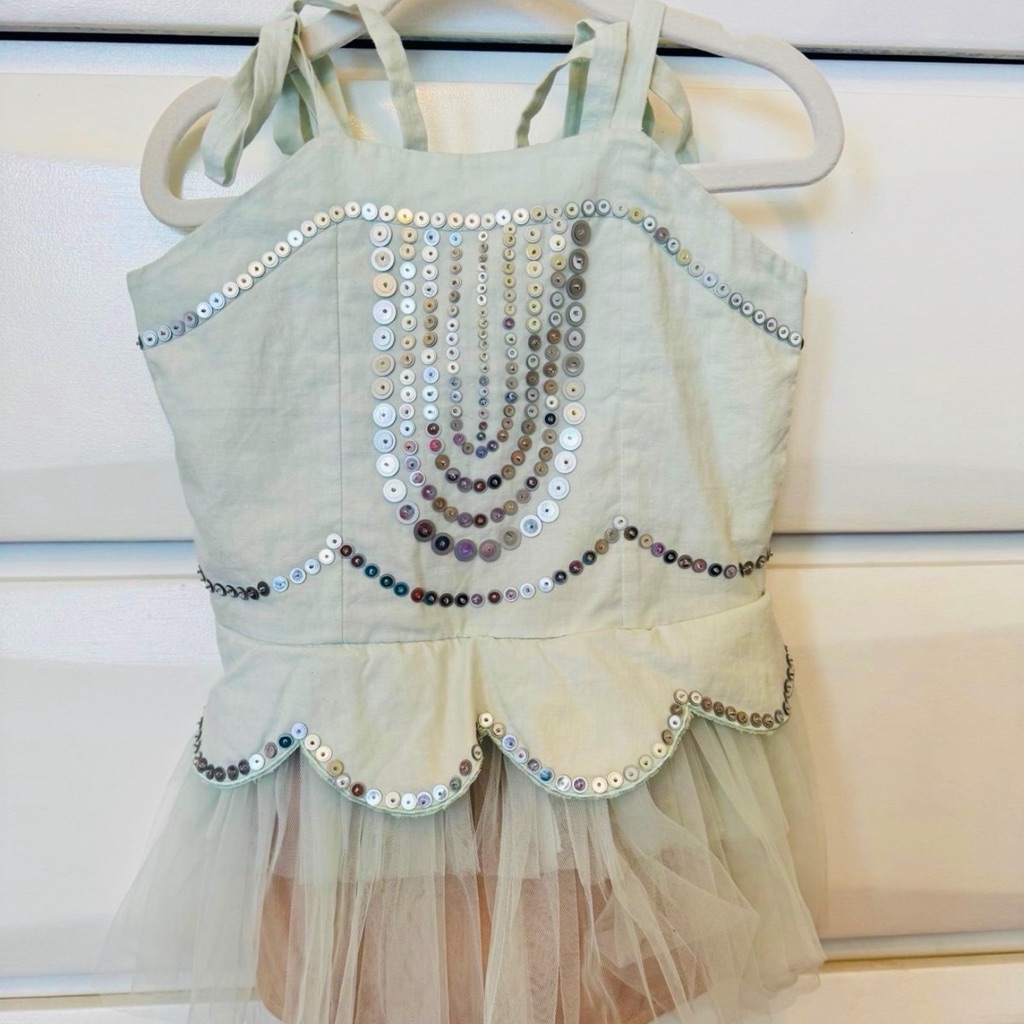 Tutu Du Monde Vintage Light Blue/Brown Bottom Onesie Size 4-5